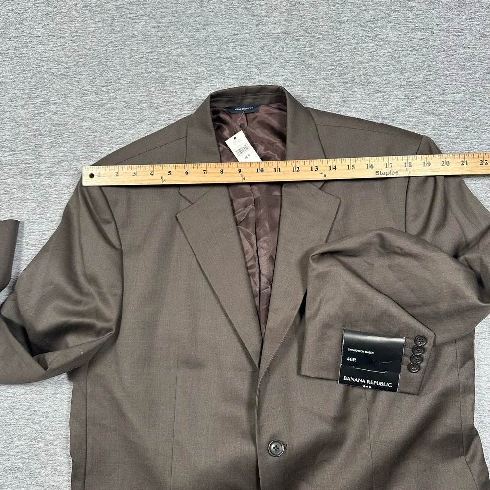 Banana Republic Blazer Mens Size 46R Brown Wool  Two Button City Jacket NEW